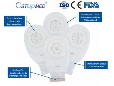 Bossa d'ostomia drenable transparent
